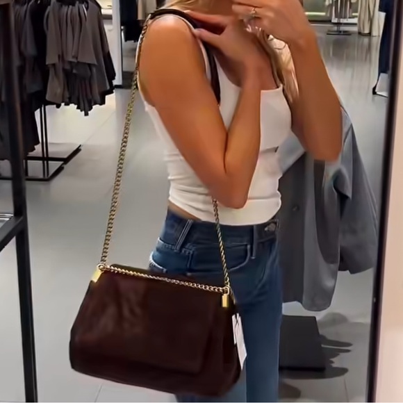 ZARA LEATHER SHOULDER BAG - Picture 7 of 16